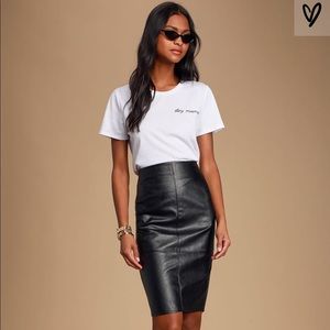Black Vegan Leather Pencil Skirt nwot
